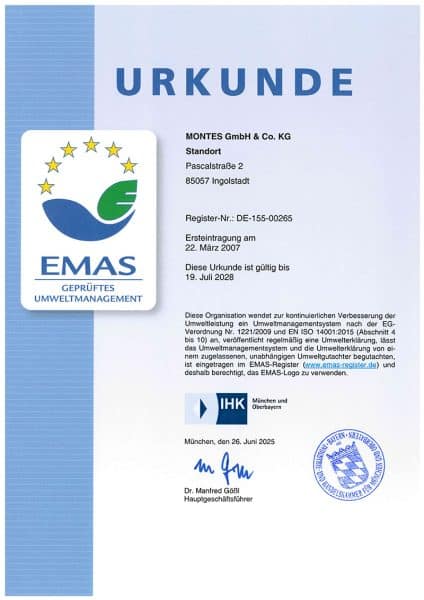 Umweltzertifikat EMAS